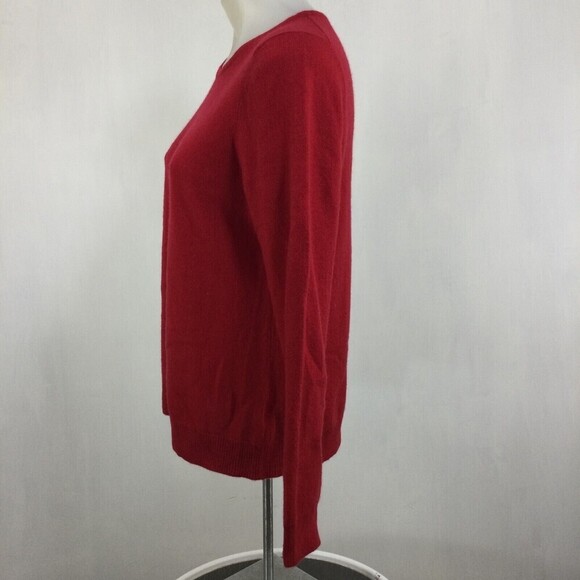 Charter Club Cashmere Luxury Women Crew Neck Pullover Sweater Red Sz L Petite - Picture 3 of 13